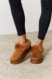 Furry Chunky Platform Ankle Boots ~ Brown