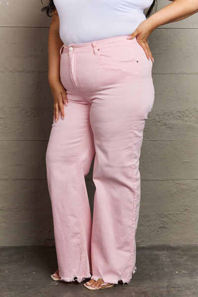 Light Pink Plus Size Bootcut Flare Pants