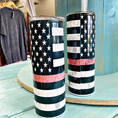 Faded Thin Red Line 20 Oz Tumbler